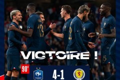 法國男足4-1逆轉蘇格蘭 姆巴佩傳射帕瓦爾雙響