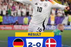 歐錦賽最新賽況：德國2-0丹麥 哈弗茨和穆西亞拉幫助球隊晉級八強