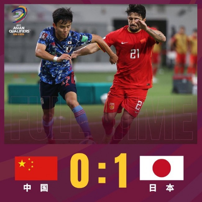 中國隊0-1日本隊